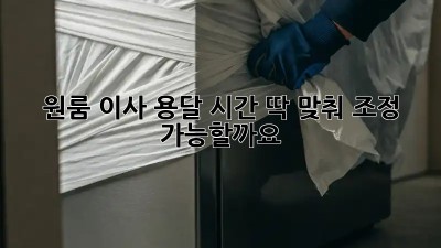 원룸 이사 용달, 시간 딱 맞춰 조정 가능할까요?